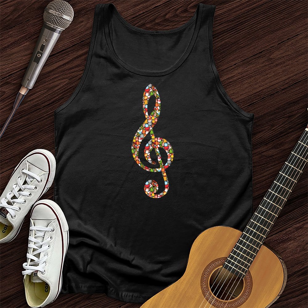 Christmas Treble Clef Tank Top