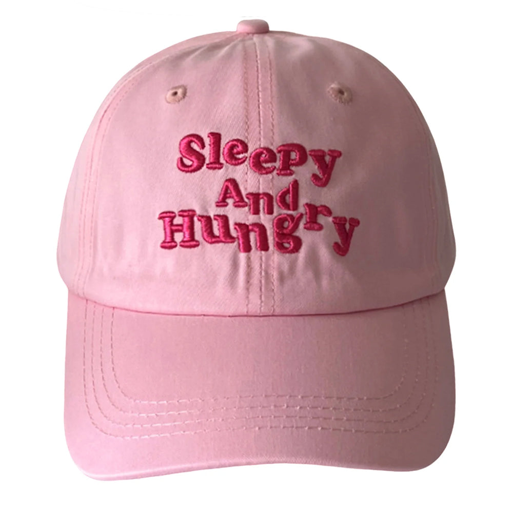 Sleepy and Hungry Embroidery Cap