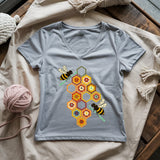Crochet Bees Lady V-neck