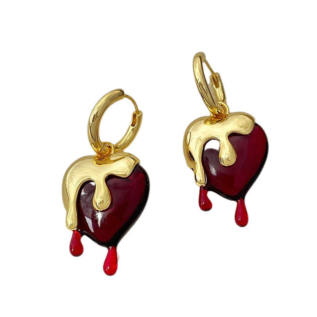 Poison Drop Heart Earrings