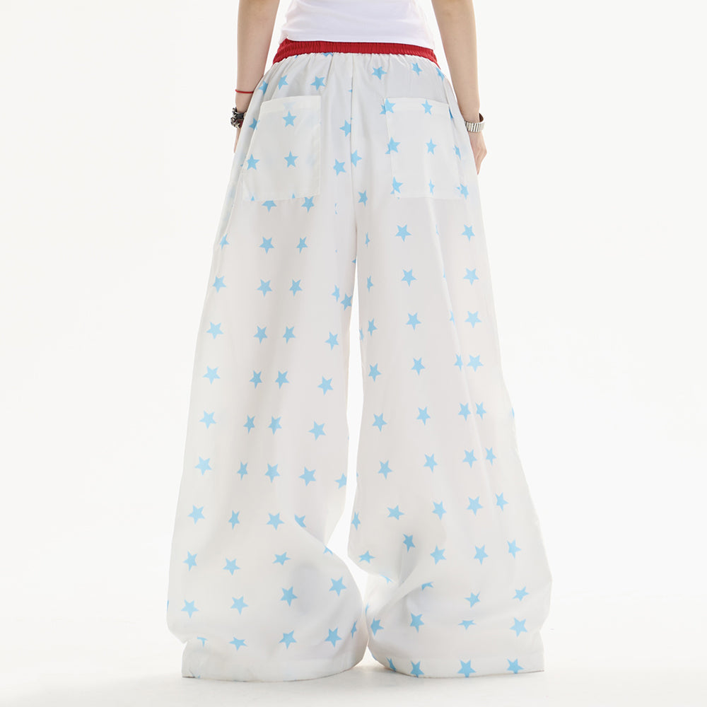 Star Girl Aesthetic Wide-Leg Trousers