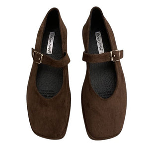 Basic Things Suede Mary Jane Flats