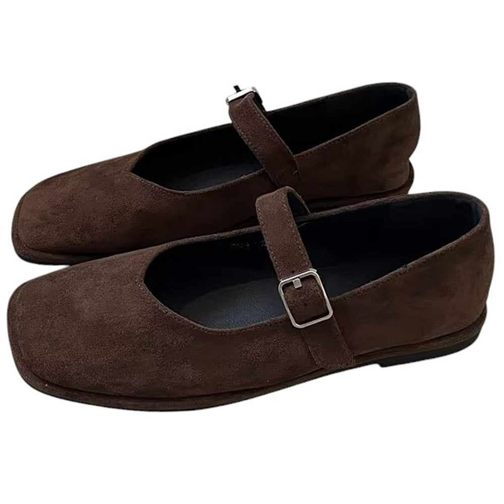 Basic Things Suede Mary Jane Flats