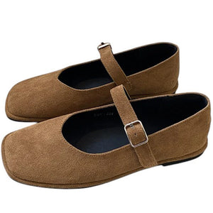 Basic Things Suede Mary Jane Flats