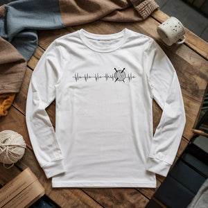 Knit heartbeat Long Sleeve T-shirt