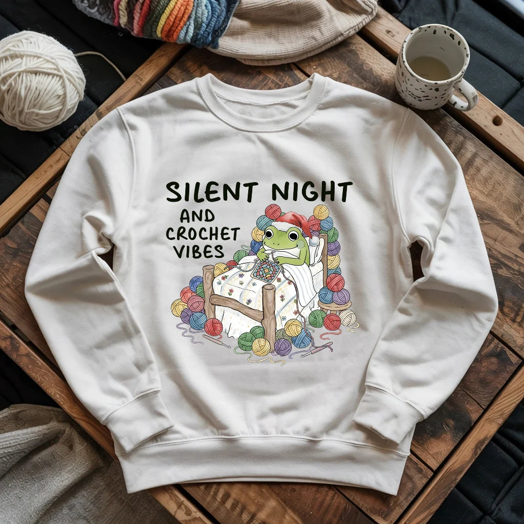 Silent Night and Crochet Vibes Sweatshirt