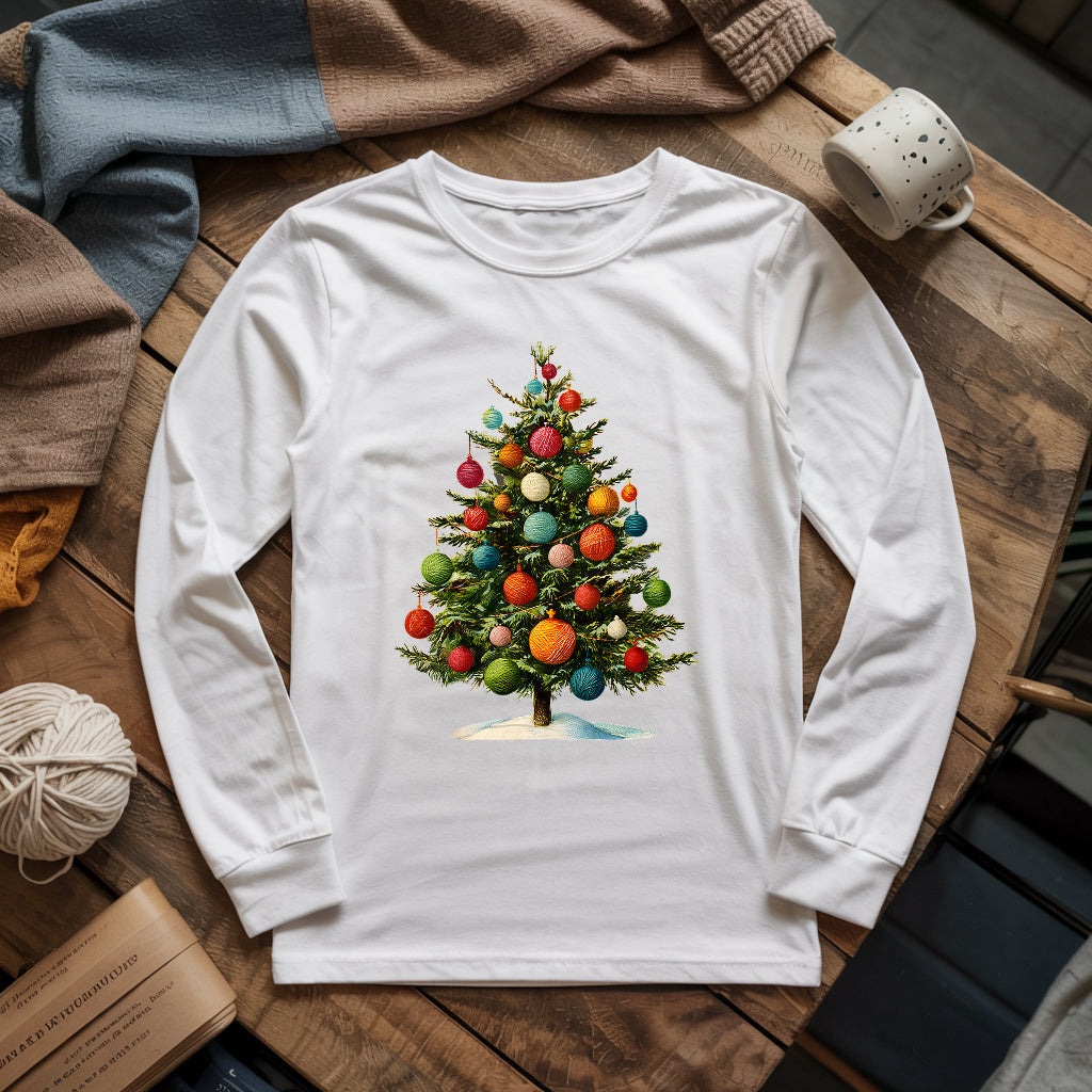 Yarn Christmas Tree Long Sleeve T-shirt