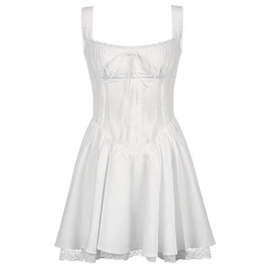 Bonjour Baby Corset Lace Trim Dress