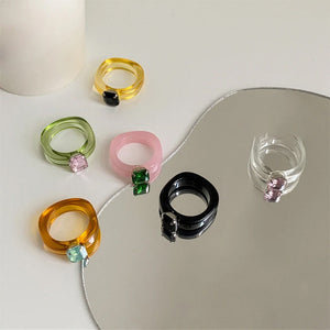 Y2K Rhinestone Chunky Ring