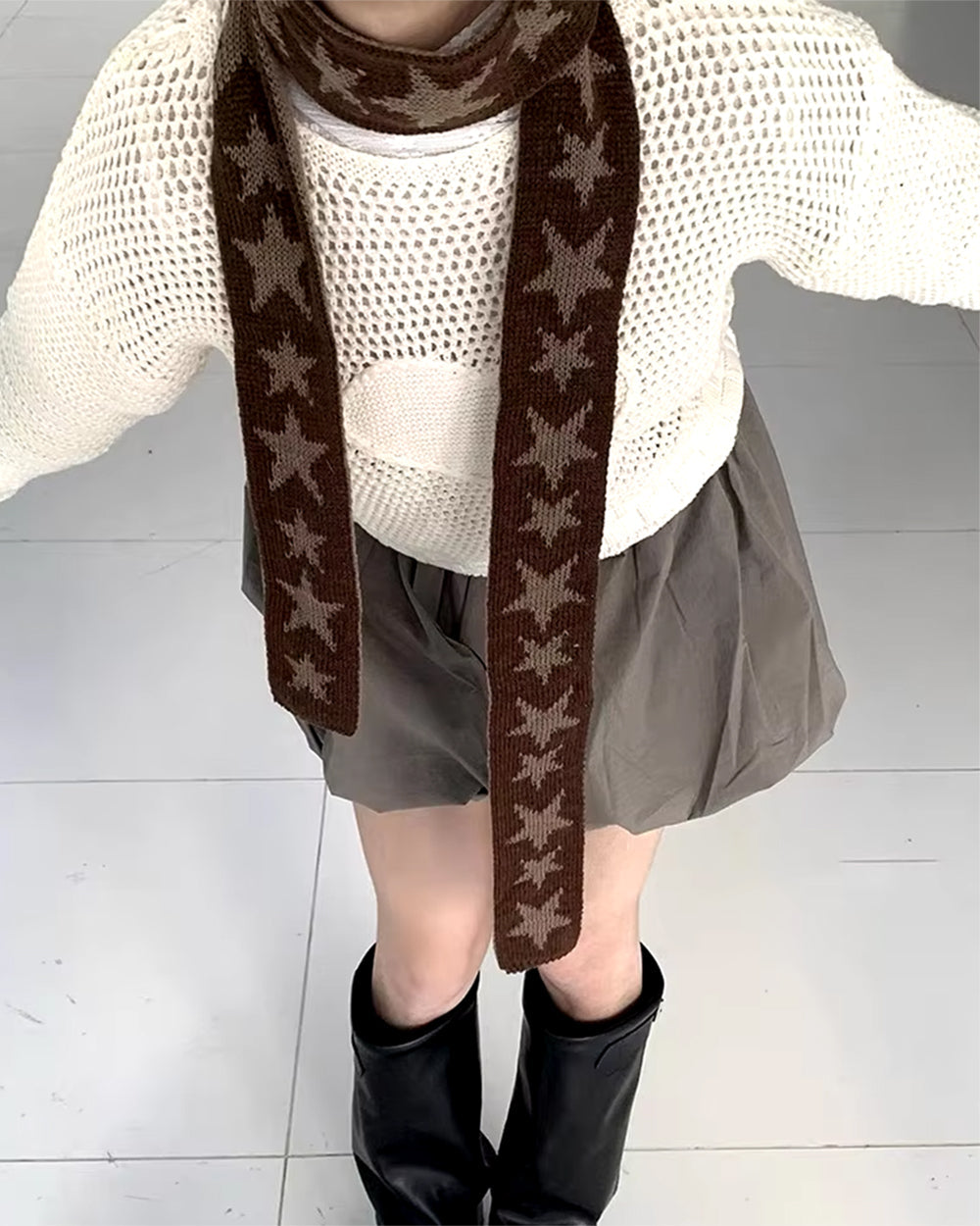 Y2K Star Skinny Scarf